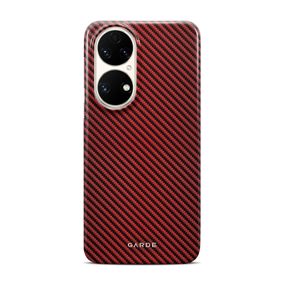 Carbon Red Huawei P50 Back Cover - Custom Printed Phone Case by Garde