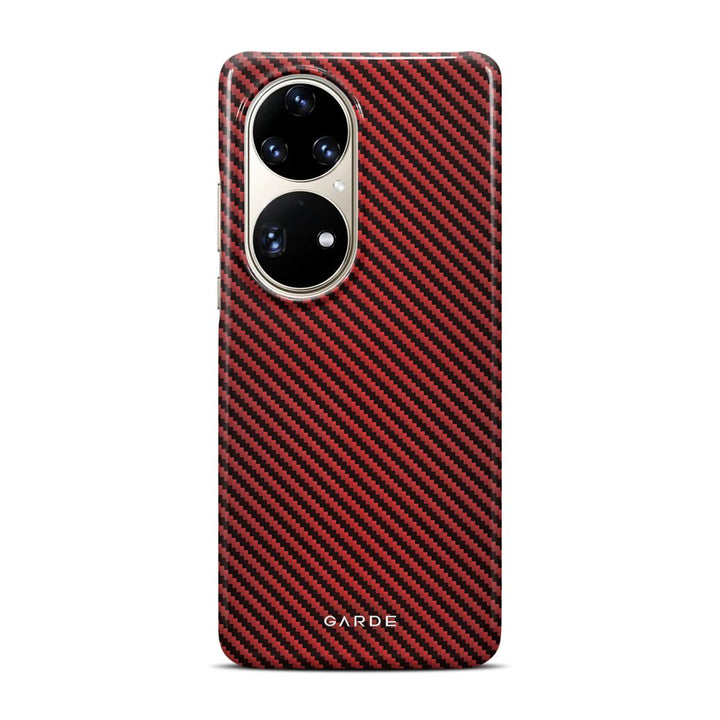Carbon Red Huawei P50 Pro Back Cover - Custom Printed Phone Case by Garde