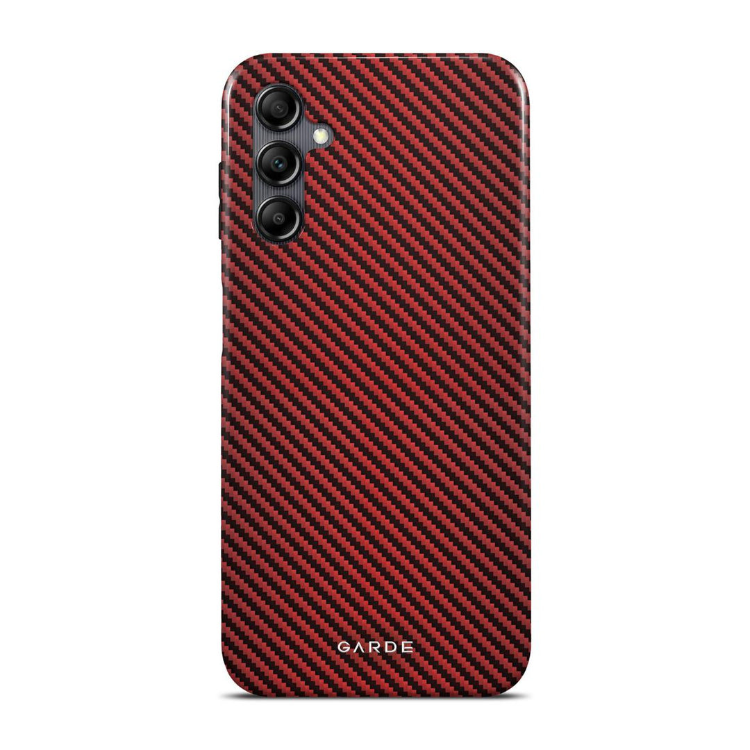 Carbon Red Samsung A14 Back Cover - Custom Printed Phone Case by Garde