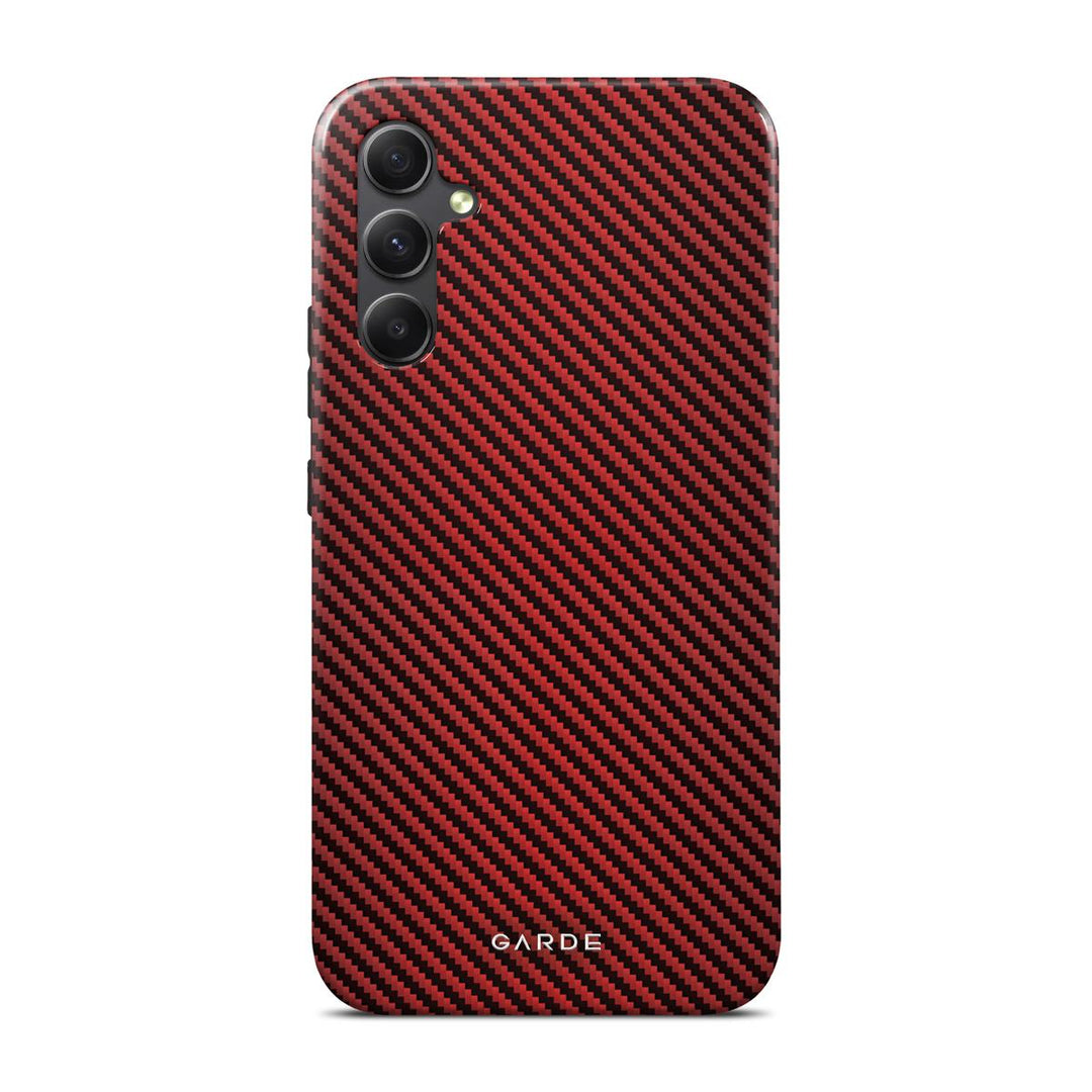 Carbon Red Samsung A34 5G Back Cover - Custom Printed Phone Case by Garde