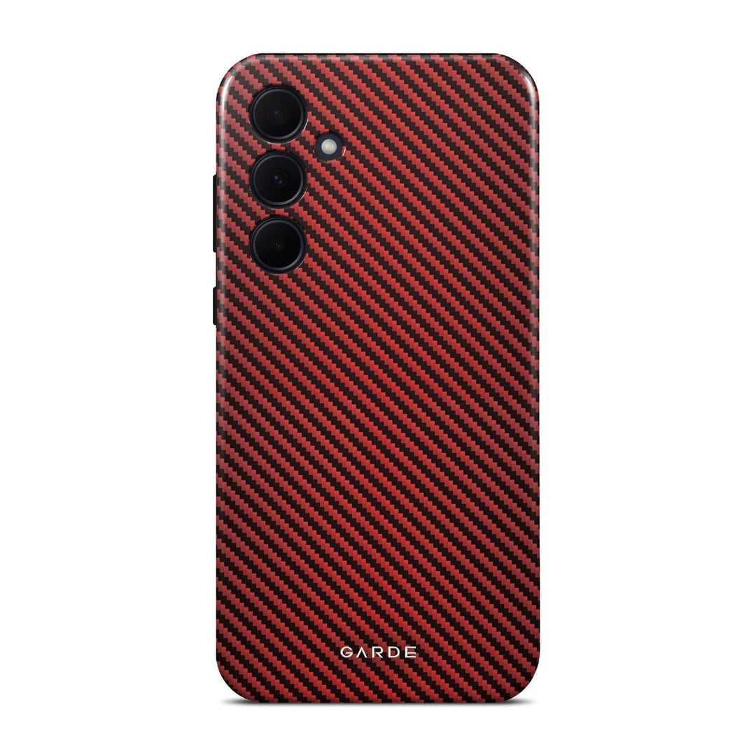 Carbon Red Samsung A35 5G Back Cover - Custom Printed Phone Case by Garde