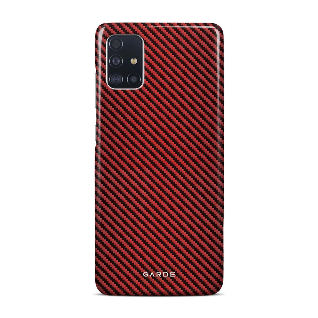 Carbon Red Samsung A51 Back Cover - Custom Printed Phone Case by Garde