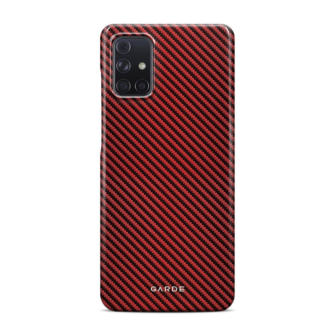 Carbon Red Samsung A71 Back Cover - Custom Printed Phone Case by Garde