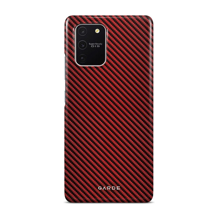 Carbon Red Samsung S10 Lite Back Cover - Custom Printed Phone Case by Garde