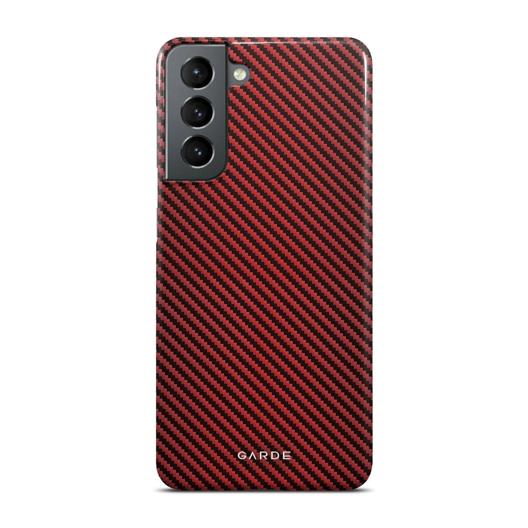 Carbon Red Samsung S21 Back Cover - Custom Printed Phone Case by Garde
