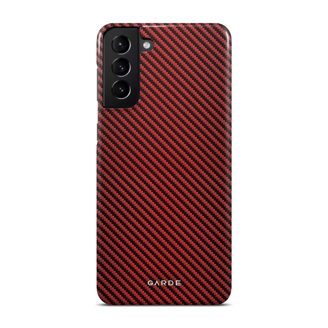 Carbon Red Samsung S21 Plus Back Cover - Custom Printed Phone Case by Garde