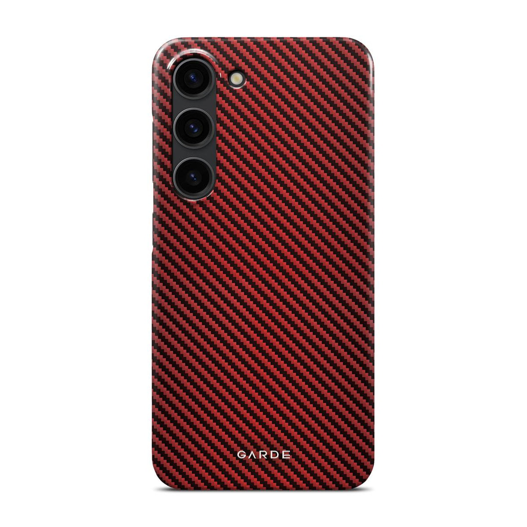 Carbon Red Samsung S23 Back Cover - Custom Printed Phone Case by Garde