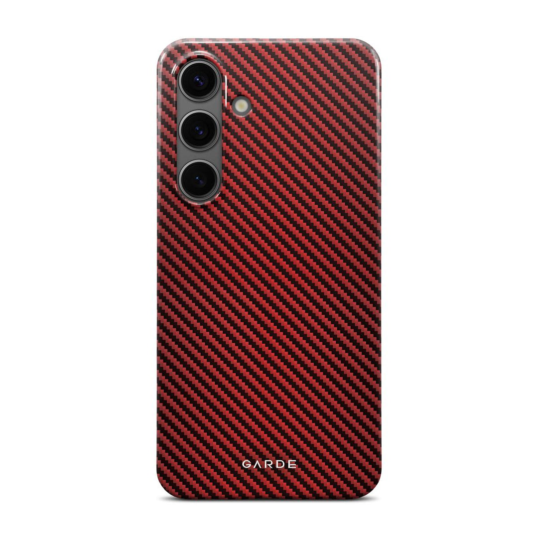 Carbon Red Samsung S24 Back Cover - Custom Printed Phone Case by Garde