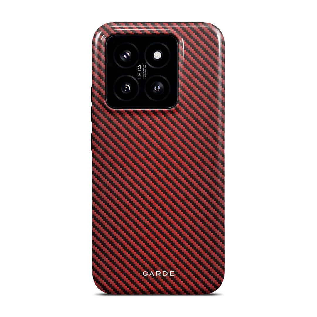 Carbon Red Xiaomi 14 Back Cover - Custom Printed Phone Case by Garde