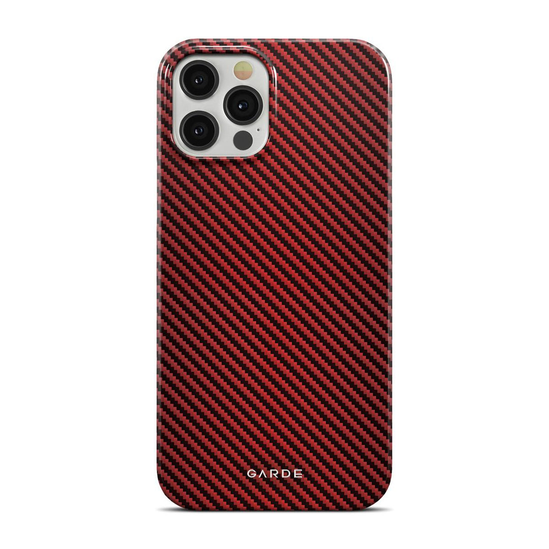 Carbon Red iPhone 12 Pro Back Cover - Custom Printed Phone Case by Garde