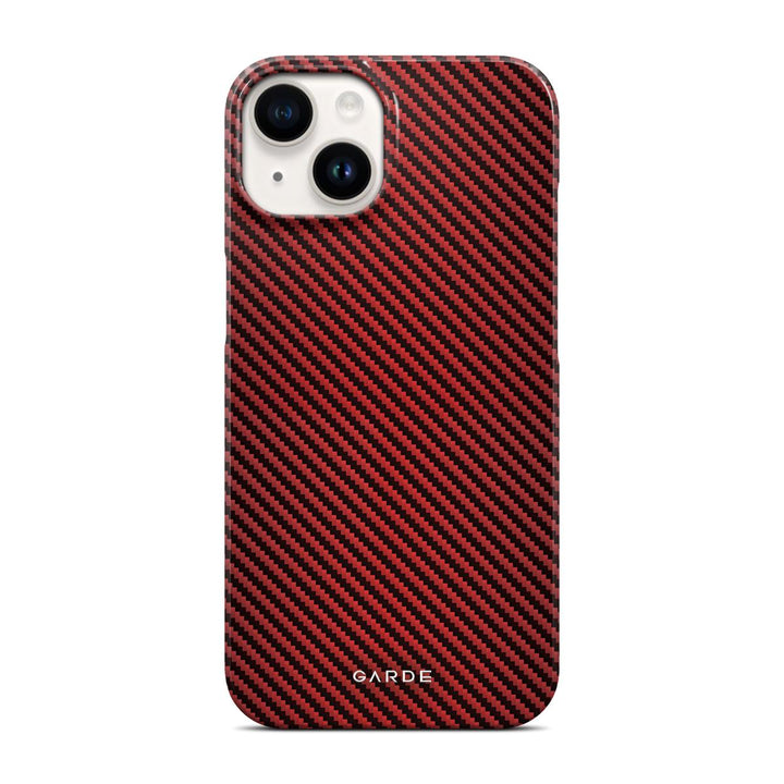 Carbon Red iPhone 14 Back Cover - Custom Printed Phone Case by Garde