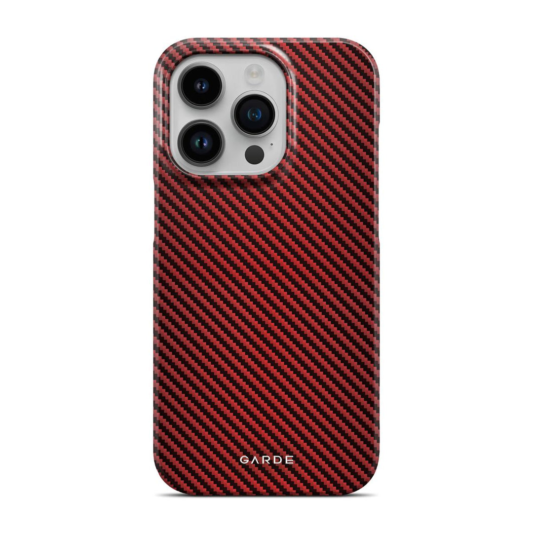 Carbon Red iPhone 14 Pro Back Cover - Custom Printed Phone Case by Garde