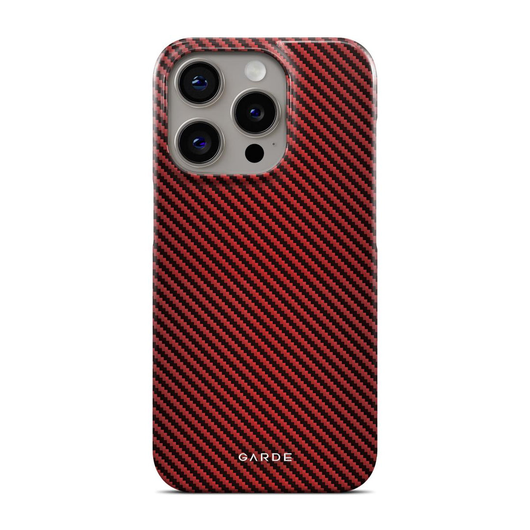 Carbon Red iPhone 15 Pro Back Cover - Custom Printed Phone Case by Garde