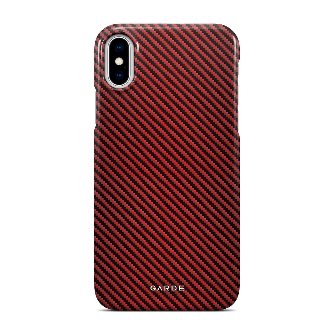Carbon Red iPhone X / Xs Back Cover - Custom Printed Phone Case by Garde