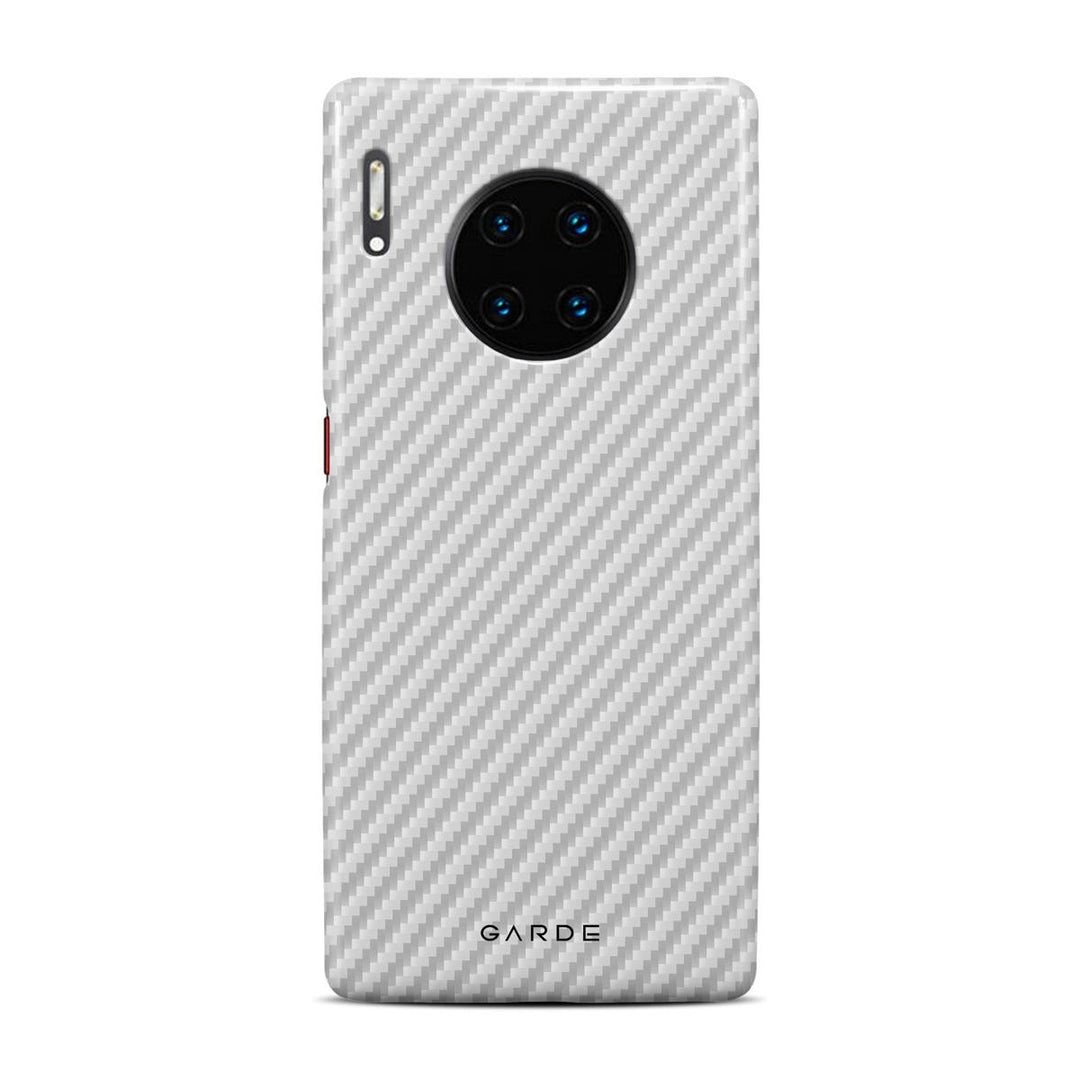 Carbon White Huawei Mate 30 Pro Back Cover - Custom Printed Phone Case by Garde