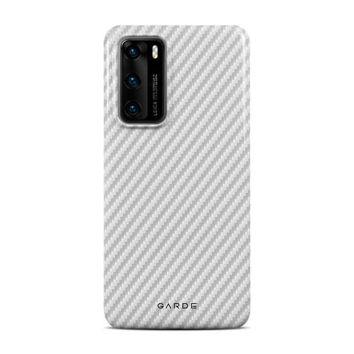 Carbon White Huawei P40 Back Cover - Custom Printed Phone Case by Garde