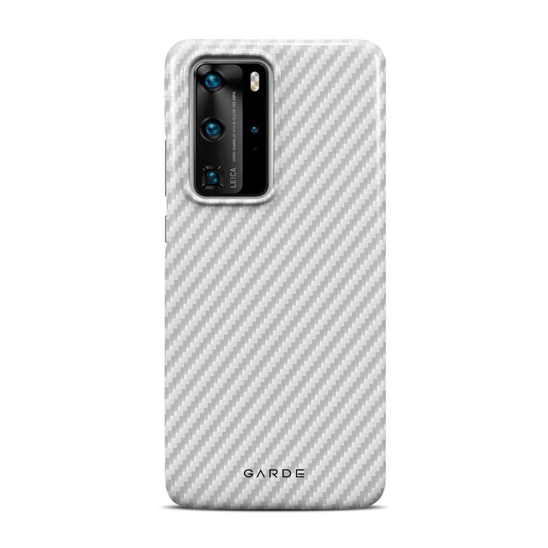 Carbon White Huawei P40 Pro Back Cover - Custom Printed Phone Case by Garde