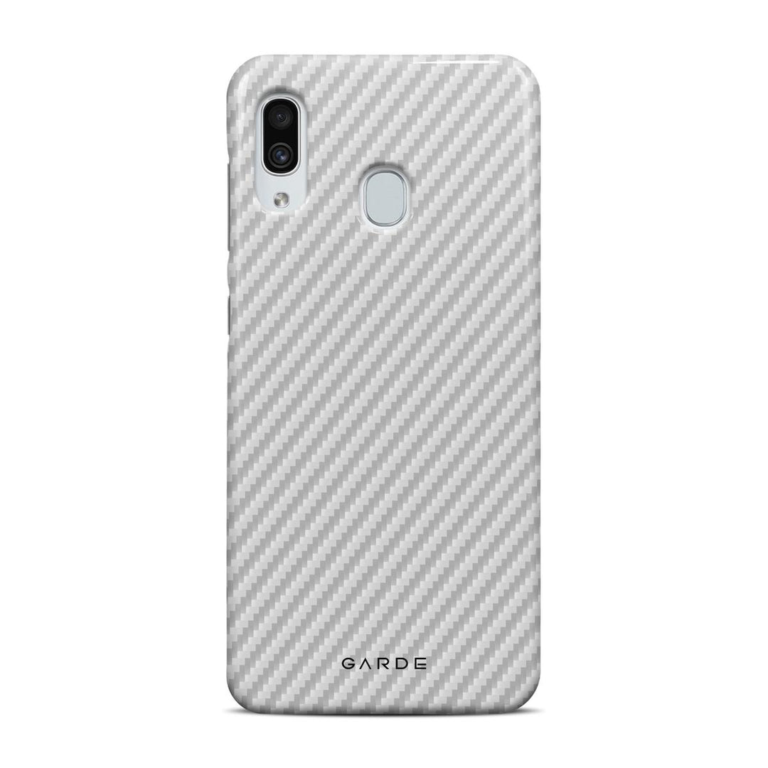 Carbon White Samsung A30 / A20 Back Cover - Custom Printed Phone Case by Garde