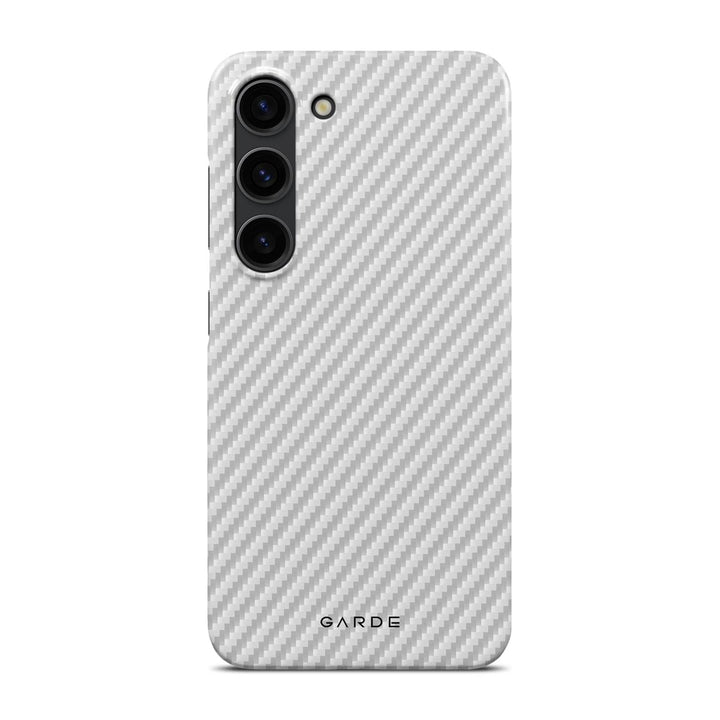 Carbon White Samsung S23 Back Cover - Custom Printed Phone Case by Garde
