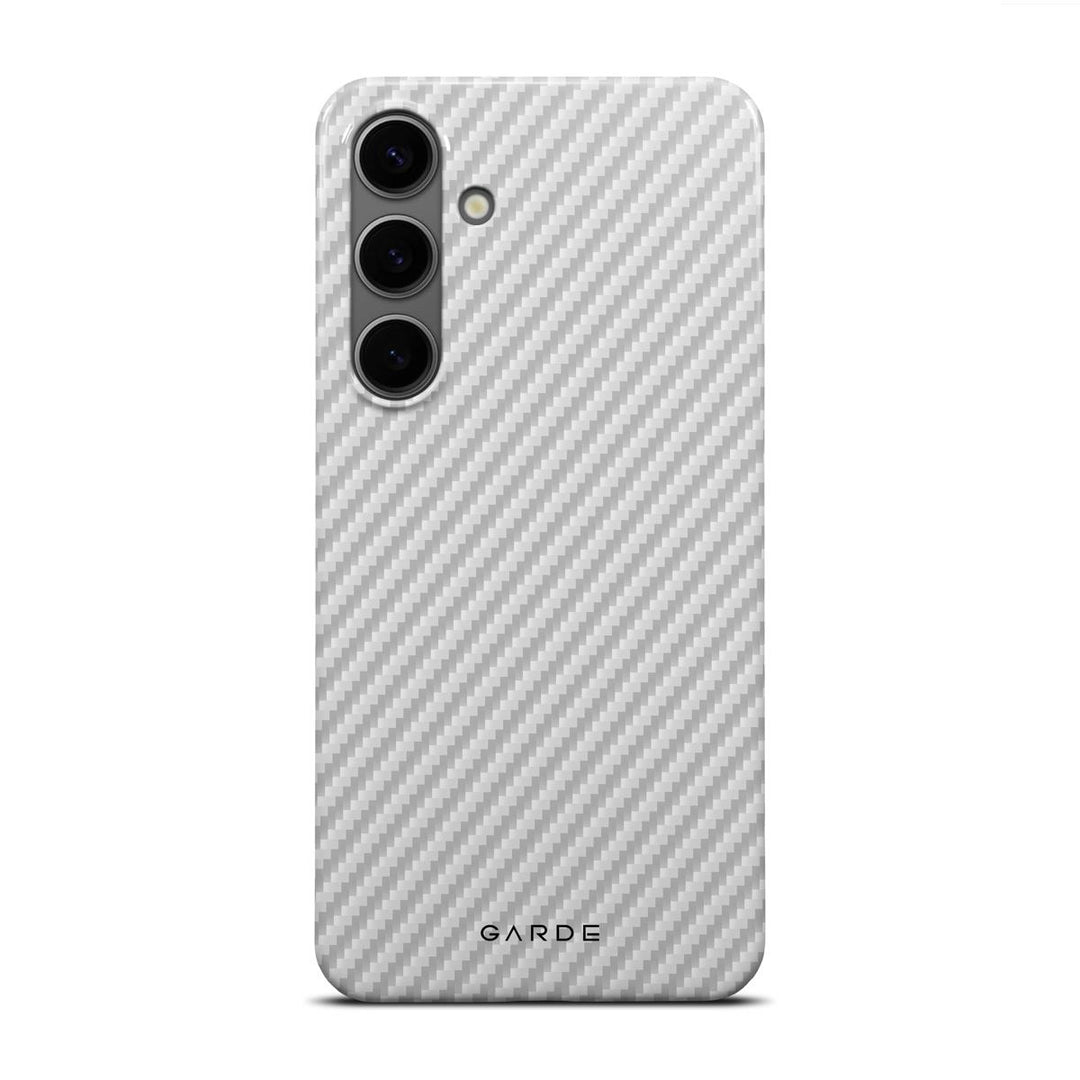 Carbon White Samsung S24 Plus Back Cover - Custom Printed Phone Case by Garde