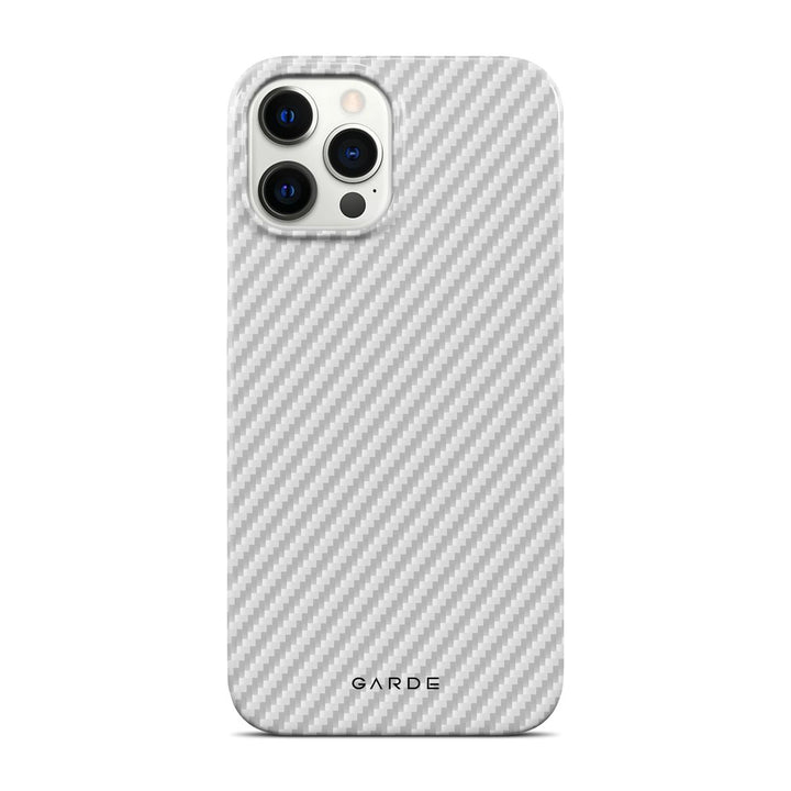 Carbon White iPhone 12 Pro Max Back Cover - Custom Printed Phone Case by Garde