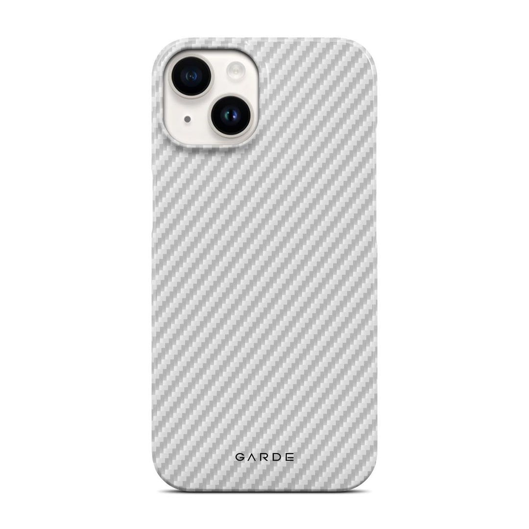 Carbon White iPhone 14 Back Cover - Custom Printed Phone Case by Garde