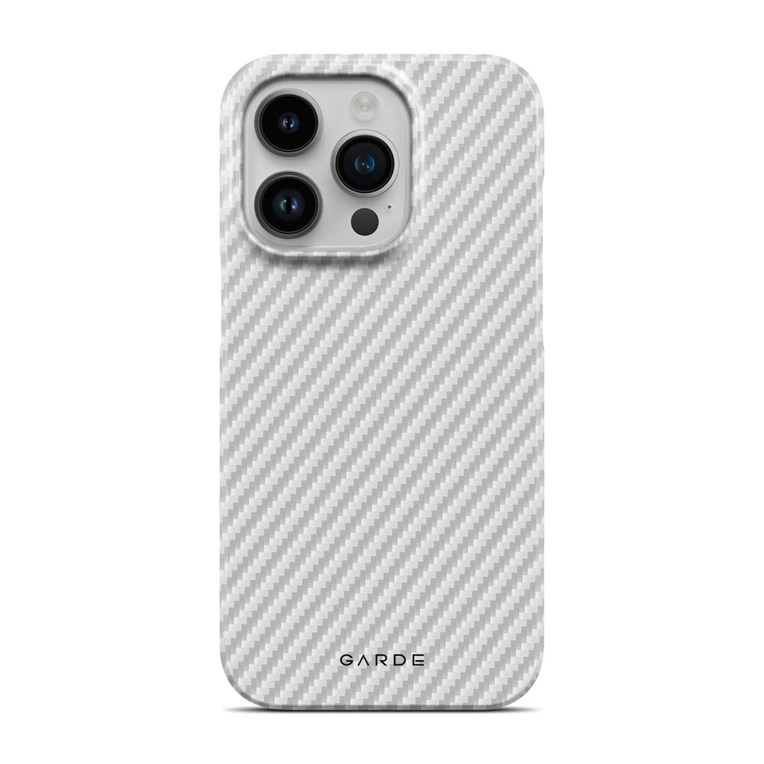 Carbon White iPhone 14 Pro Back Cover - Custom Printed Phone Case by Garde