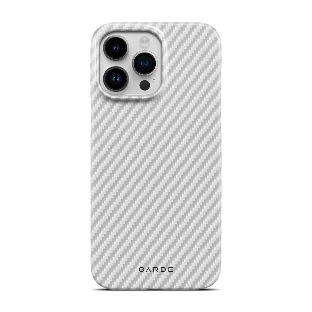 Carbon White iPhone 14 Pro Max Back Cover - Custom Printed Phone Case by Garde