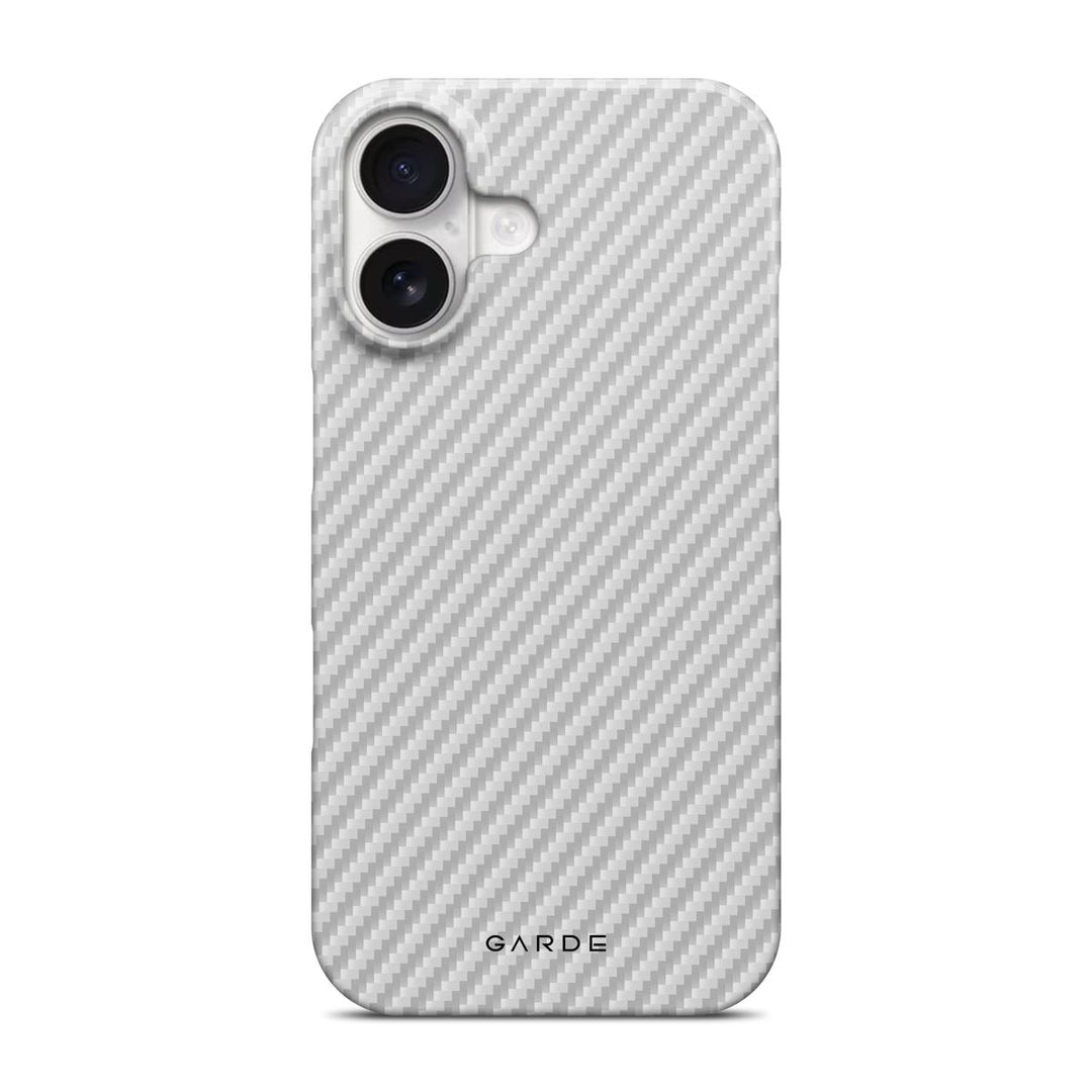 Carbon White iPhone 16 Back Cover - Custom Printed Phone Case by Garde