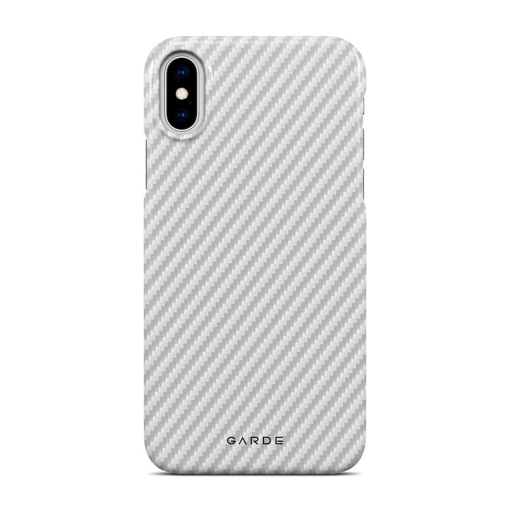 Carbon White iPhone X / Xs Back Cover - Custom Printed Phone Case by Garde