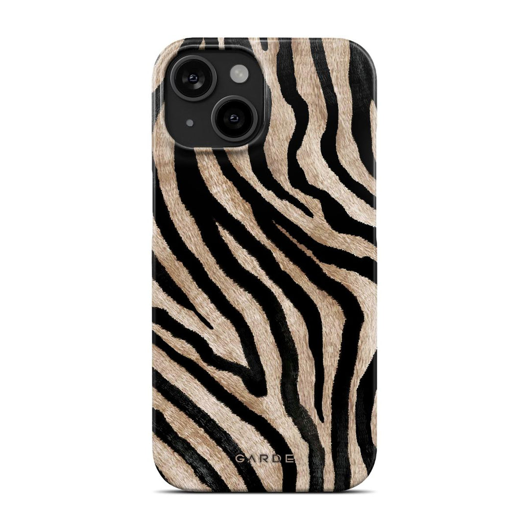 Golden Zebra iPhone 15 Back Cover - Custom Printed Phone Case by Garde