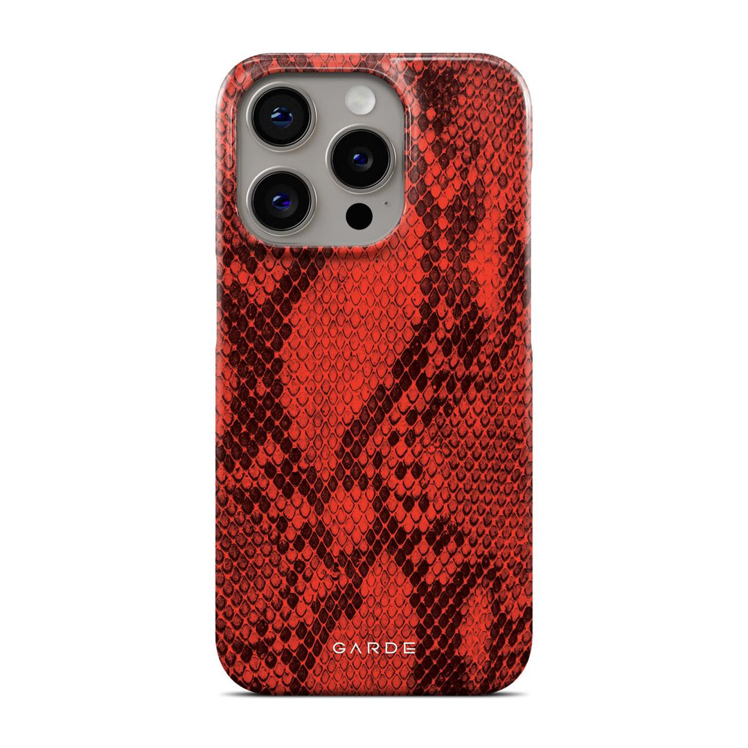 Python Red iPhone 15 Pro Back Cover - Custom Printed Phone Case by Garde